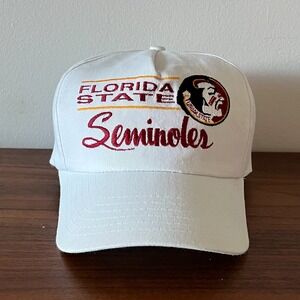 Vintage Florida State Seminoles Hat White Script Logo Snapback NCAA Cap